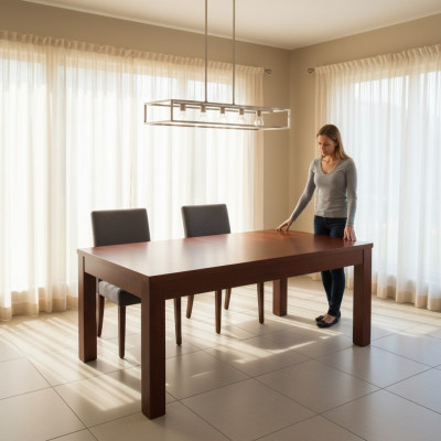 Mesa Mesa de comedor Mesa de madera XXL Mesa de conferencia S24 90x90cm Extensible