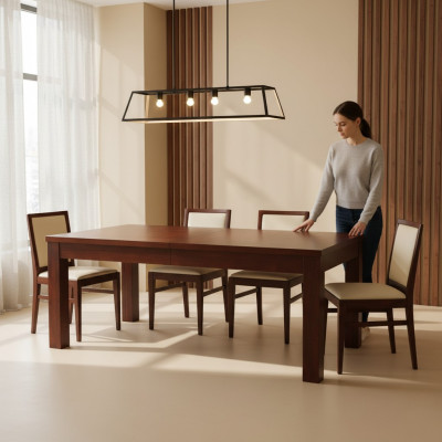 Mesa Mesa de comedor Mesa de madera XXL Mesa de conferencia Extensible 90x90 cm 90x290 cm