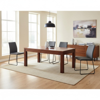 Mesa Mesa de comedor Mesa de madera XXL Mesa de conferencia extensible de 90x150cm a 150x390cm