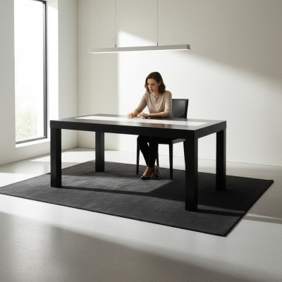 Mesa Mesa de comedor Mesa de madera XXL Mesa de conferencias S27 Radio 150+50 CM