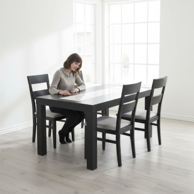 Mesa Mesa de comedor Mesa de madera XXL Mesa de conferencia S32 90x170cm Extensible