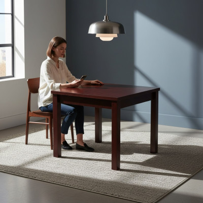 Mesa Mesa de comedor Mesa de madera XXL Mesa de conferencia 90 x 90 cm Extensible 90x240 cm