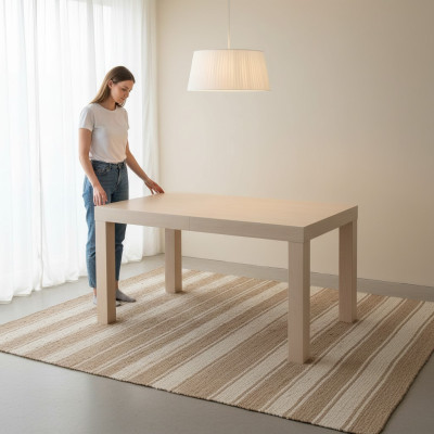 Mesa Mesa de comedor Mesa de madera XXL Mesa de conferencia 90 x 160 cm Extensible 160x210 cm