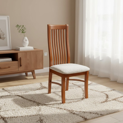 Silla de madera maciza Silla de comedor Silla de cuero de diseñador Sillas decorativas