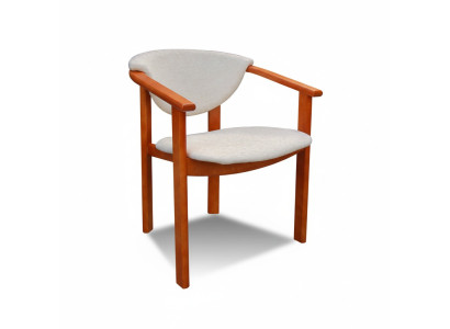 SILLA DE COMEDOR DE MADERA MACIZA DISEÑO CLÁSICO Blanca SILLA CON BRAZOS DE MADERA