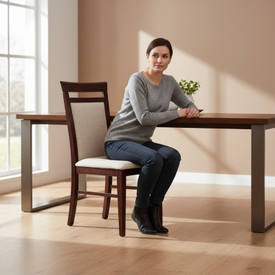 Madera maciza SILLA DE MADERA DISEÑADOR Blanco SILLA DE COMEDOR CLÁSICA DECORATIVA