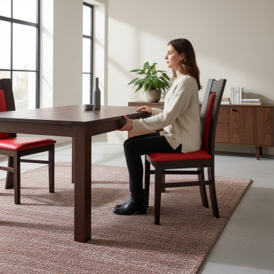 MADERA MACIZA SILLA DISEÑO ROJO SILLA SILLA DE COMEDOR CLÁSICA DECORATIVA