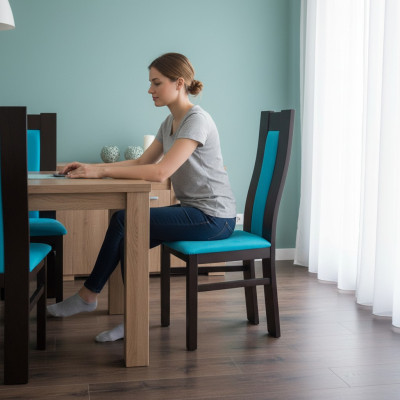 SILLA DE MADERA MACIZA DISEÑO AZUL SILLA SILLA DE COMEDOR MODERNA DECORATIVA