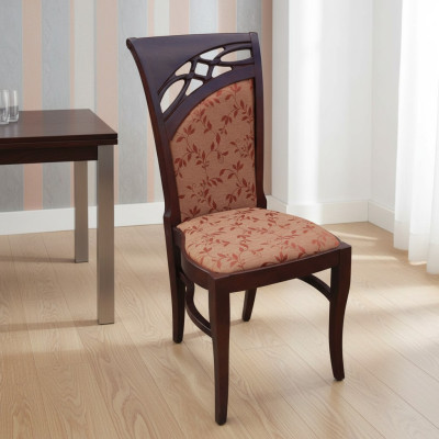 MADERA MACIZA MARRÓN SILLA MODERNA DE DISEÑADOR SILLA DE COMEDOR DECORATIVA DE COCINA