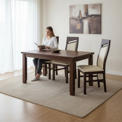 MADERA MACIZA SILLA MODERNA BLANCA DISEÑO SILLA DE COMEDOR DE COCINA DECORATIVA