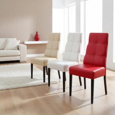 MADERA MACIZA SILLA DE MADERA MODERNA DE DISEÑADOR DE CUERO DECORATIVA DE COCINA COMEDOR