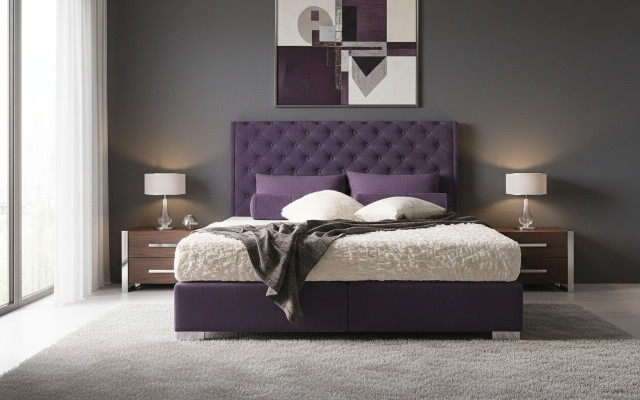 Diseño de cama acolchada de cuero doble para hotel matrimonial boxspring Nueva
