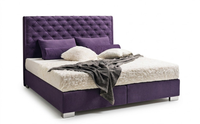 Diseño de cama acolchada de cuero doble para hotel matrimonial boxspring Nueva