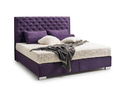 Diseño de cama acolchada de cuero doble para hotel matrimonial boxspring Nueva