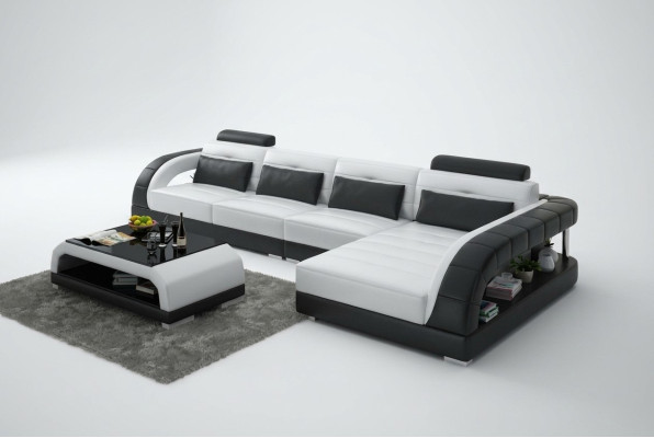Sofá de cuero Sofá de esquina Sofá modular Sofá de esquina moderno Sofá de diseño Conjunto de sofás