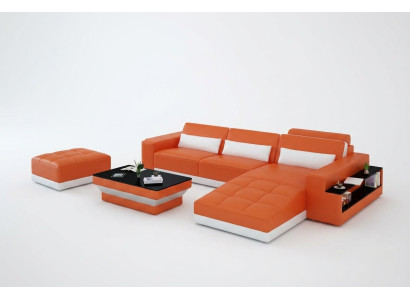 Sofá de cuero Sofá conjunto de sala de estar Sofá en esquina Conjunto de esquina Diseño Moderno Sofá G8019E