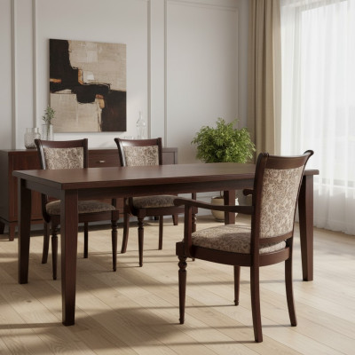 SILLA DE RESPALDO CLÁSICA DE MADERA MACIZA SILLA DE COMEDOR CLÁSICA MARRÓN SILLA DE OFICINA