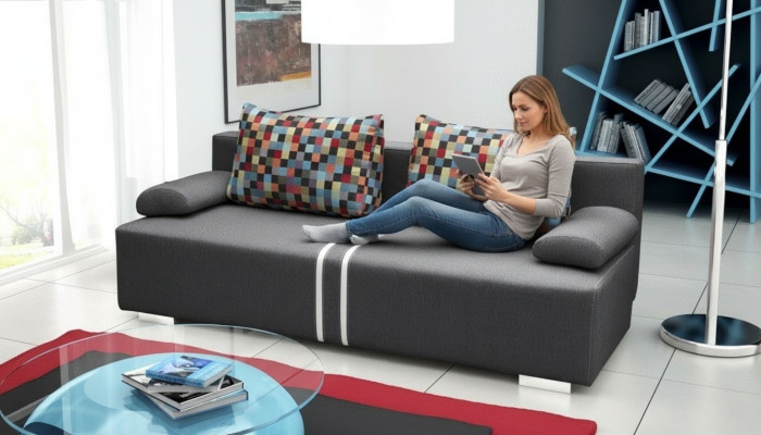 Sofá cama de 3 plazas con función de cama, canapé y sofá plegable - Sofá de diseñador