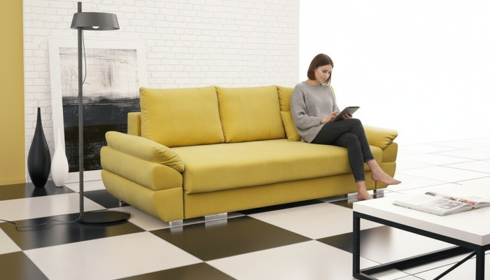 Sofá cama de 3 plazas con sofá plegable y función de cama con caja de almacenamiento incluida.