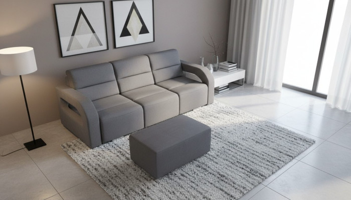Sofá cama abatible de 3 plazas con función de cama y arcón para guardar ropa de cama Sofá cama plegable