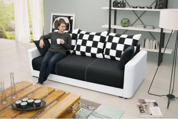 Sofá cama de 3 plazas con función de cama y almacenamiento debajo del asiento - Sofá abatible cómodo