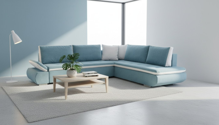 Sofá sofá cama Sofá de diseño con función de cama + compartimento de almacenamiento Sofá esquinero Sofá *NUEVO*