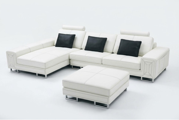 Sofá esquinero sofá sofá tapizado sofá de cuero con estante asiento conjunto de sofás esquina GenovaS