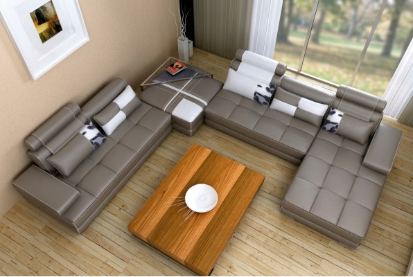Sofá de esquina en forma de U con diseño elegante. Síntesis perfecta de estilo y comodidad.