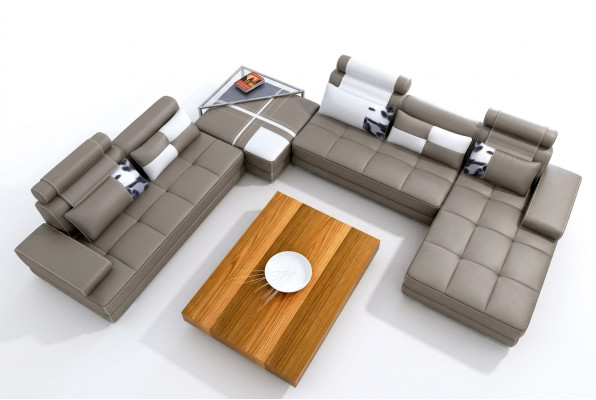 Sofá de esquina en forma de U con diseño elegante. Síntesis perfecta de estilo y comodidad.