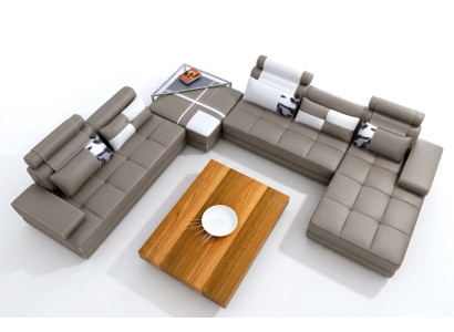 Sofá de esquina en forma de U con diseño elegante. Síntesis perfecta de estilo y comodidad.