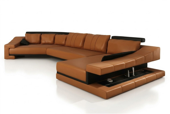 Sofá de cuero en forma de esquina XXL, sofá grande, juego de sofás, sofá de diseño PHM105.