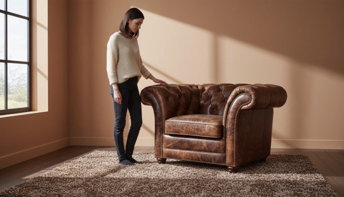Sofá Chesterfield sofá tapizado de 1 plaza sillón sofás diseño tapizado cuero nuevo