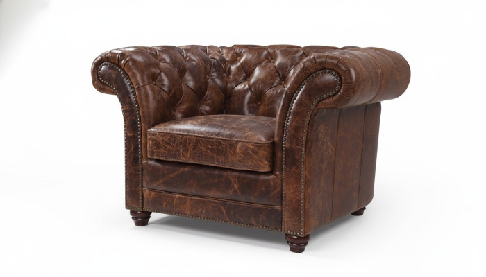 Sofá Chesterfield sofá tapizado de 1 plaza sillón sofás diseño tapizado cuero nuevo