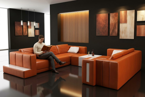 Moderno y elegante diseño de sofás de salón en forma de U para tu hogar.