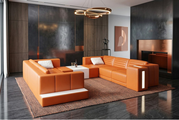 Moderno y elegante diseño de sofás de salón en forma de U para tu hogar.