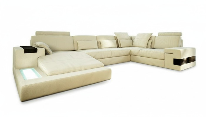 Sofá de cuero Sofá de diseño en forma de U Sofá de salón Sofá Tapizado Sofá de esquina Conjunto Nuevo