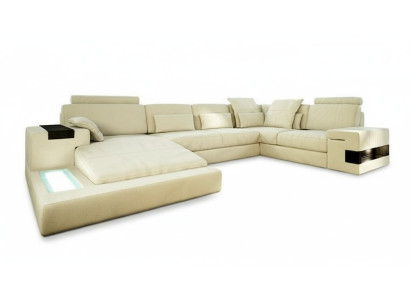 Sofá de cuero Sofá de diseño en forma de U Sofá de salón Sofá Tapizado Sofá de esquina Conjunto Nuevo