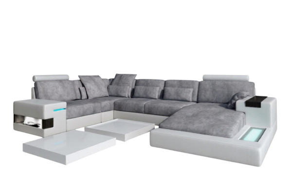 Sofá de cuero conjunto de sofás de esquina conjunto de sala de estar sofá de diseño sofá nuevo.