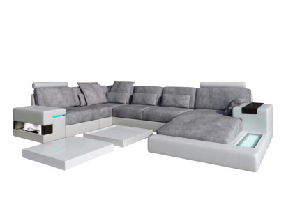 Sofá de cuero conjunto de sofás de esquina conjunto de sala de estar sofá de diseño sofá nuevo.
