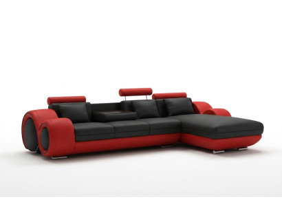 Elegante vida. Sofá de esquina de lujo en forma perfecta de L. Sofá de sala de estar.
