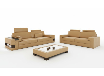 Sofá de cuero Conjunto de sofá 3+2+1 sofá Asiento Acolchado Conjunto de sofá Nassau B