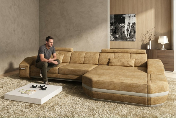 Sofá esquinero Sofá Couch Tapicería Diseño Paisaje de vida Diseño de esquina