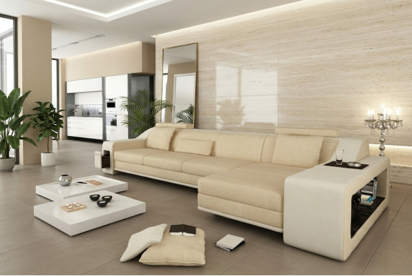 Diseño sofá esquinero sofá sofá acolchado asiento esquina muebles sofás cuero textil Themar BW
