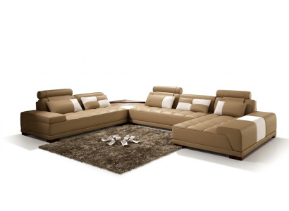 Sofá de cuero Sofá Tapizado Asiento Esquina Sofá de esquina PH376 Beige