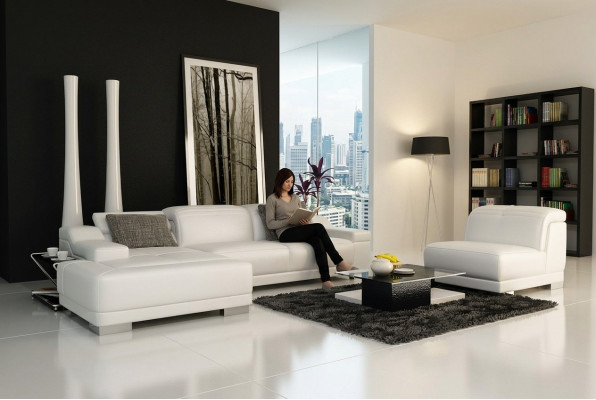 Sofá de cuero Sofá Sofá sofá sofá sofá de la esquina + sillón diseño de juego de muebles + K5002D.