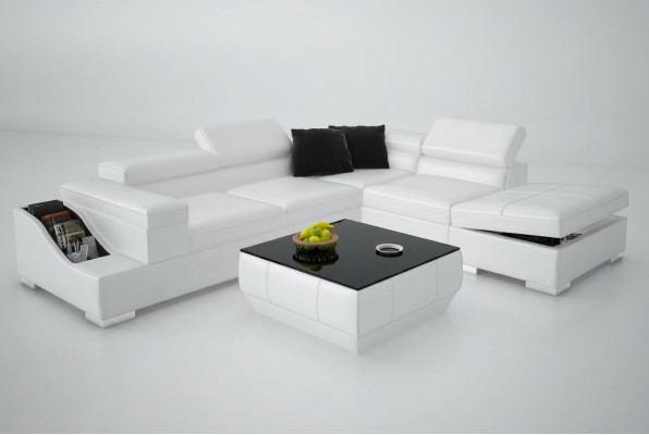 Sofá de cuero sofá sofá sofá moderno paisaje de vida diseño de esquina conjunto de diseño