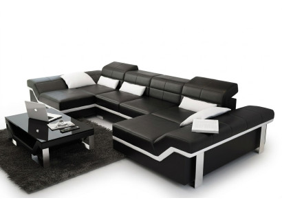 Sofá de cuero Sofá Sofá Sofá en forma de L Sofá de esquina Conjunto de diseño de sofá moderno K5007C