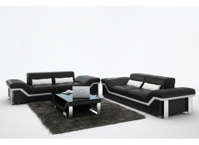 Sofá de cuero Sofá Sofá Sofá de esquina 3+3 Conjunto Diseño Moderno Sofás Nuevo