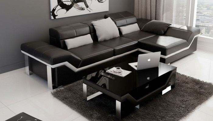 Sofá de cuero Sofá Sofá Sofá de esquina Conjunto de muebles Decoración Diseño moderno