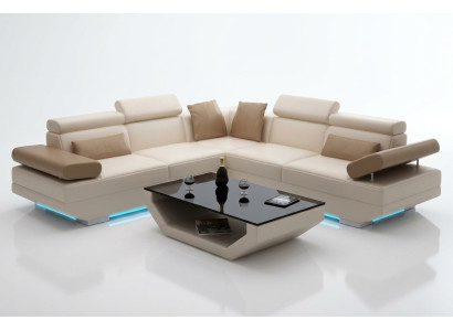 Sofá de cuero Sofá Couch Paisaje de vida Esquinero Set de sofás Diseño Sofá moderno K5009B